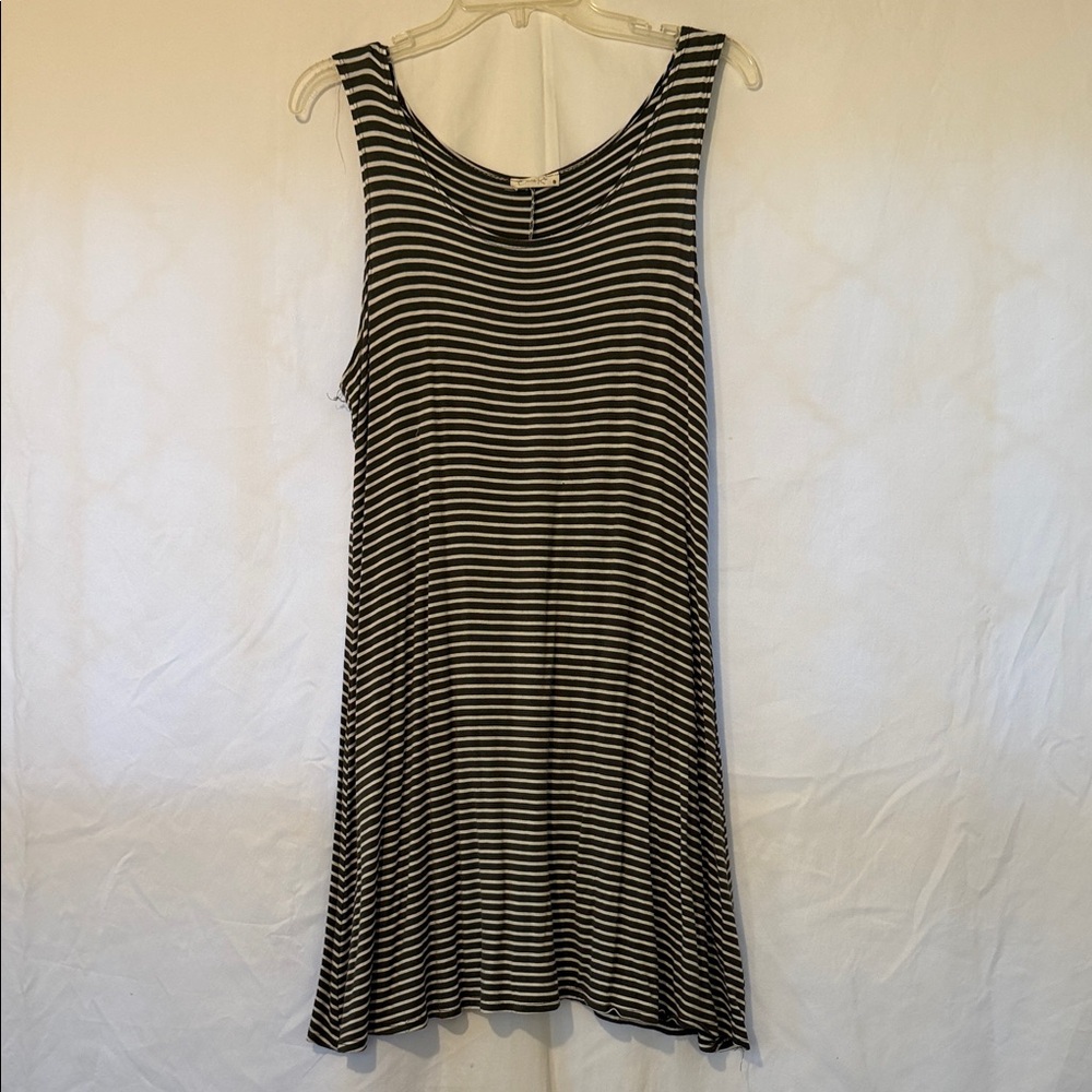 Olivia Rae Olive Green and White Striped Top